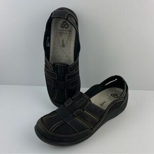 Clarks Cloudstepper Shoes Black Size 8 Slip on Loafers